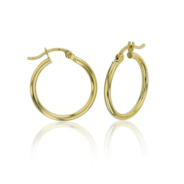 14k Polished 2mm Round Hoop Earrings 14k Polished 2mm Round Hoop Earrings